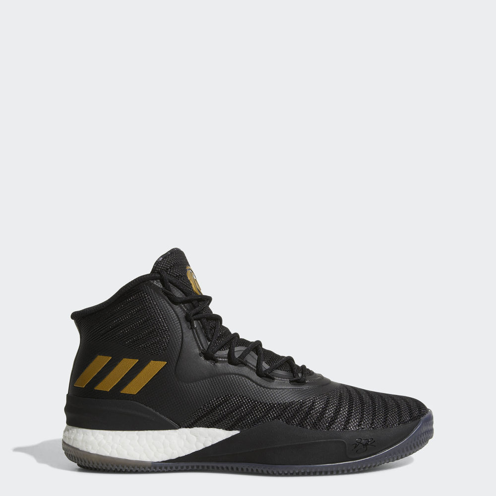 Adidas D Rose 8 - παπουτσια μπασκετ ανδρικα - Μαυρα/Χρυσο Χρωμα Μεταλλικός/Ασπρα,Μέγεθος: EU 36 – 54